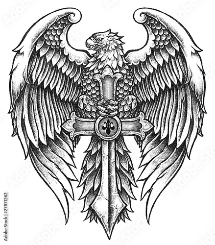 Eagle with Sword illustration