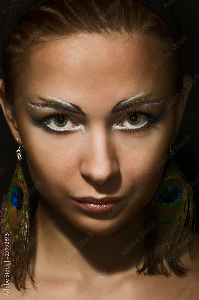 Portrait of a beautiful woman in low key Portrait of a beautiful woman in low key