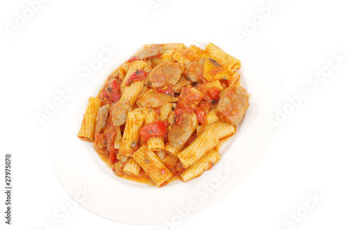 Rigatoni pasta with Italian sausage