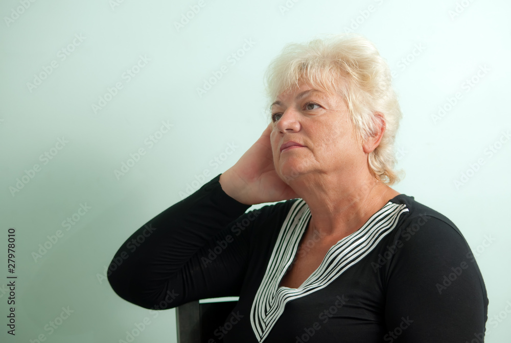 Closeup portrait of elderly woman . Closeup portrait of elderly woman .