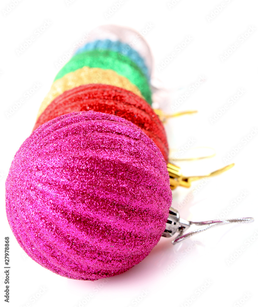 Fototapeta premium Christmas balls isolated on white