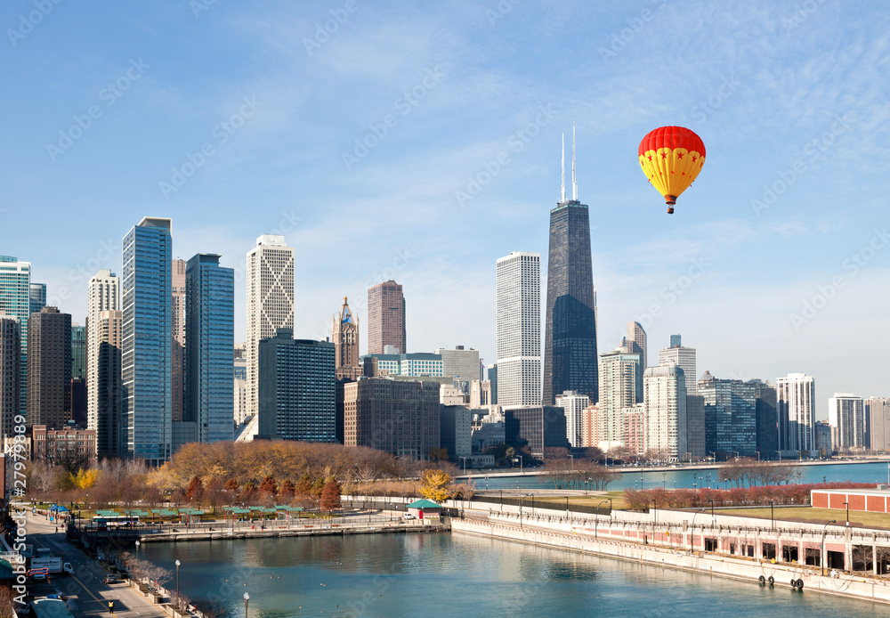 Naklejka premium The Chicago Skyline 