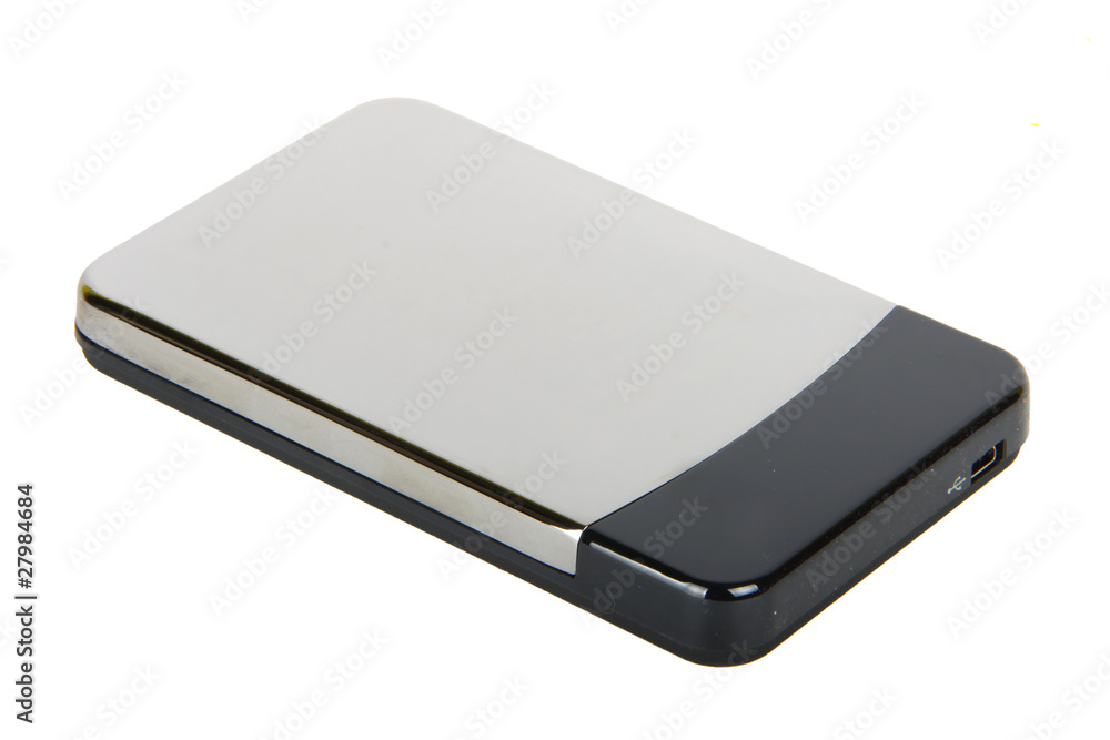 External hard disk drive isolated on white background External hard disk drive isolated on white background