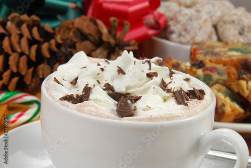 cup of rich hot chocolate with whipped cream