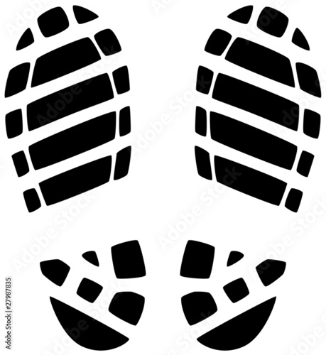 vector illustration of man's foot prints