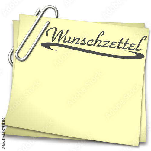 Notizzettel für den Weihnachtsmann:  Wunschzettel