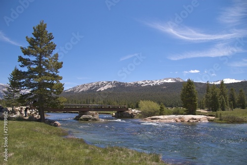 Fototapeta Naklejka Na Ścianę i Meble -  Bridge across Tuolumne River, near Soda Springs, Yosemite NP