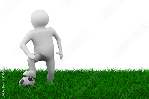 soccer player with ball on ...