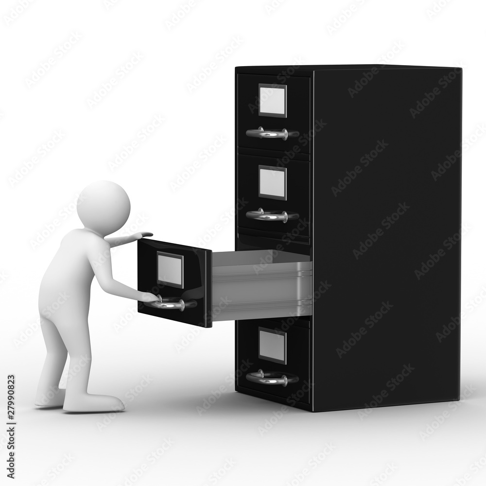 Filing cabinet on white. Isolated 3D image Filing cabinet on white. Isolated 3D image