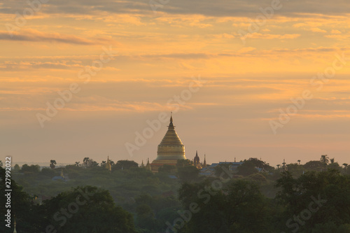 shwezigon pagoda at sunrise,Bagan, Myanmar