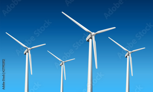wind turbines, vector.