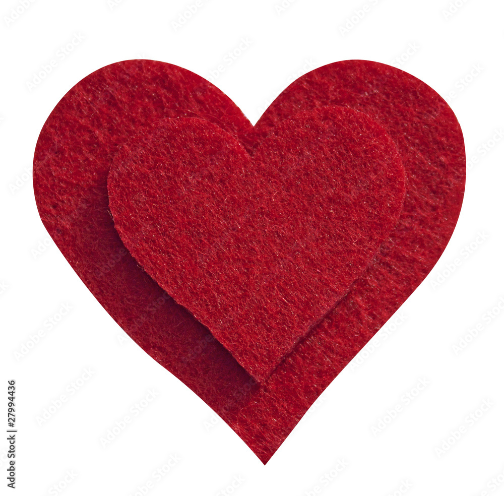 corazon de fieltro rojo Stock Photo