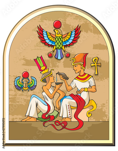 Egyptian pharaoh and his empress  vector