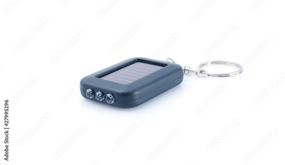 Black mini flashlight on solar batteries Black mini flashlight on solar batteries