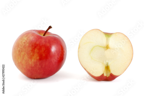 One half of apple and one whole apple