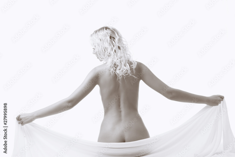 Fototapeta premium Pretty girl on isolated white background