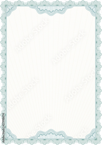 Guilloche style blank form for diploma or certificate