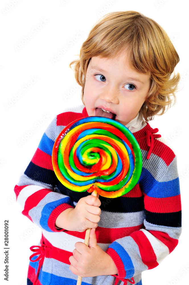 portrait of girl with lollipop