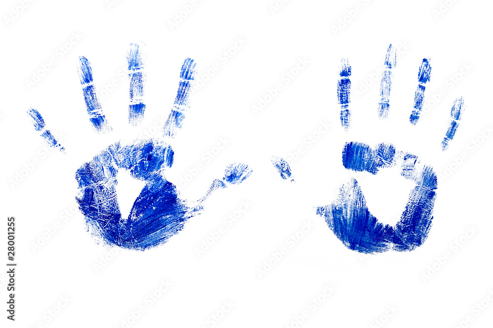 traces the imprint of palms of hands traces the imprint of palms of hands
