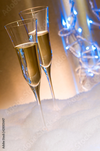 Canvas Print Silvester, Sekt, Champagner,Frohes neues Jahr, Grußkarte