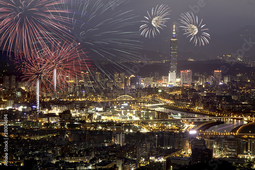 Fireworks of Taipei city