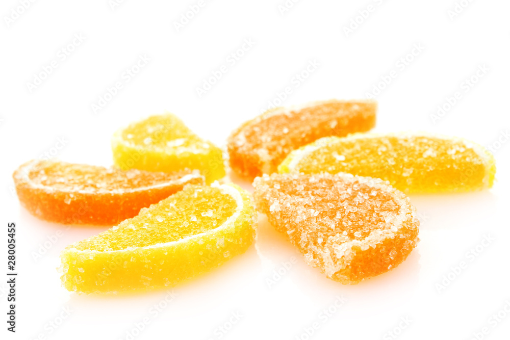 colorful candies jelly on white background