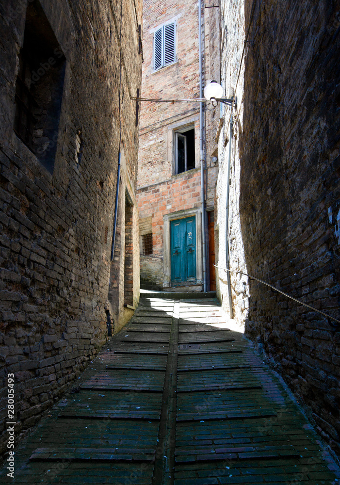 A smalla alley in Urbino