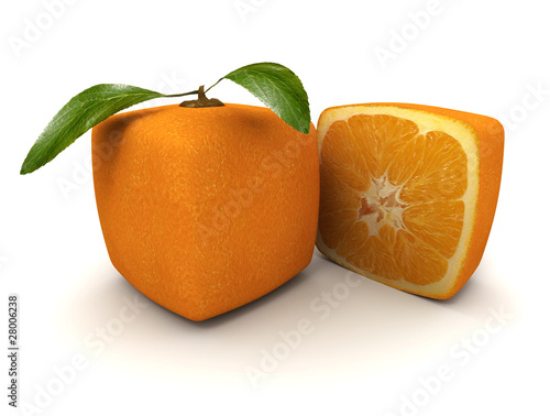 Cubic orange and half