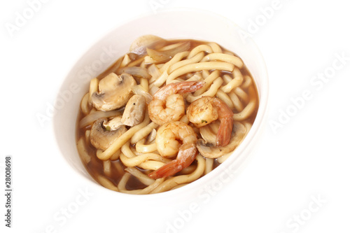 Japanese udon noodles in a bowl