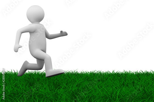 running person on grass. Is...