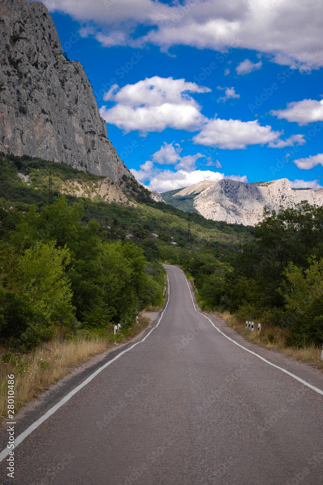 the road and mountain