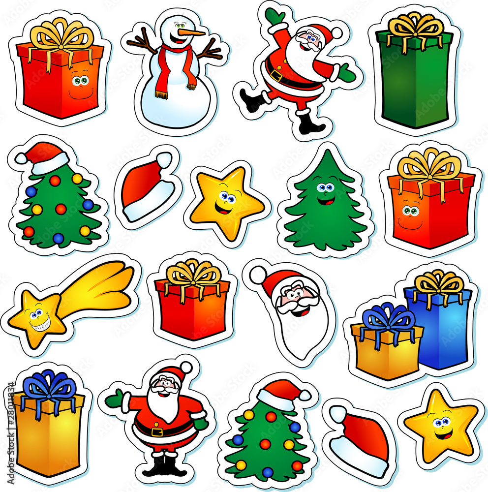 Fototapeta premium Christmas stickers