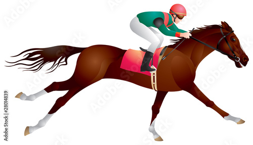 Derby, horse and rider in vector