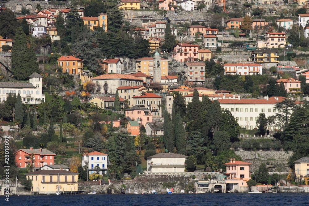 resort town on the shore of Lake Como near Milan, Italy