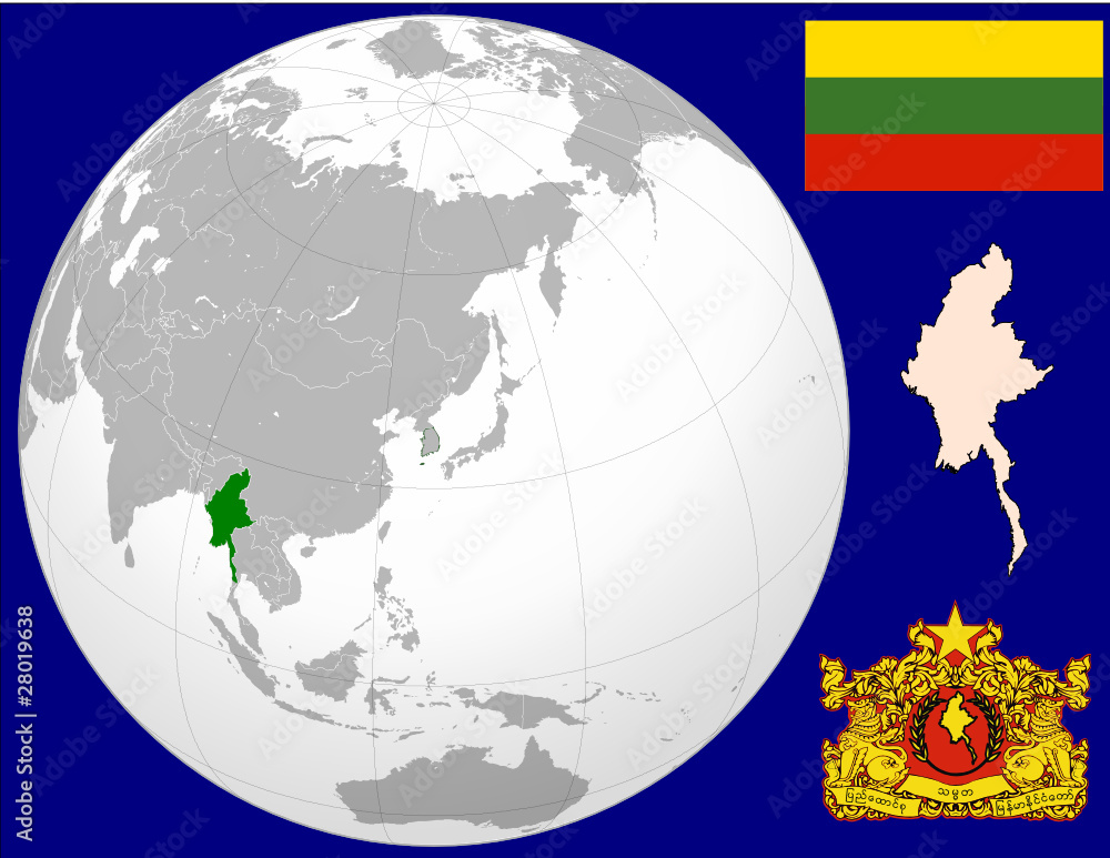 Myanmar location in the world