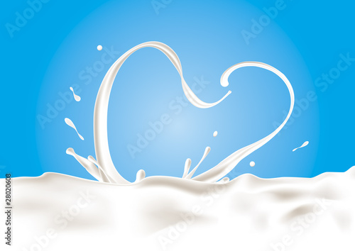 A splash of milk in shape of heart