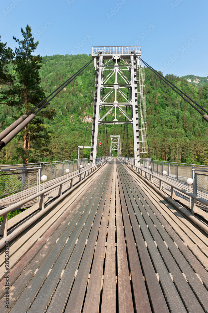The iron bridge through the river