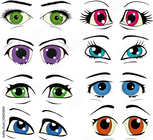 The complete set of the drawn eyes