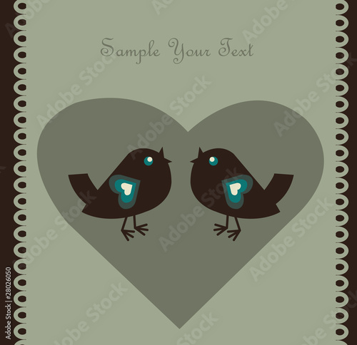 Background with retro-birds