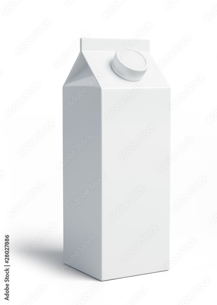 White blank milk box