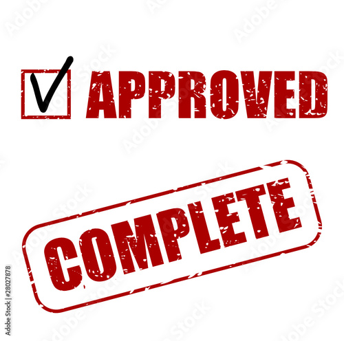 Approved and complete stamps