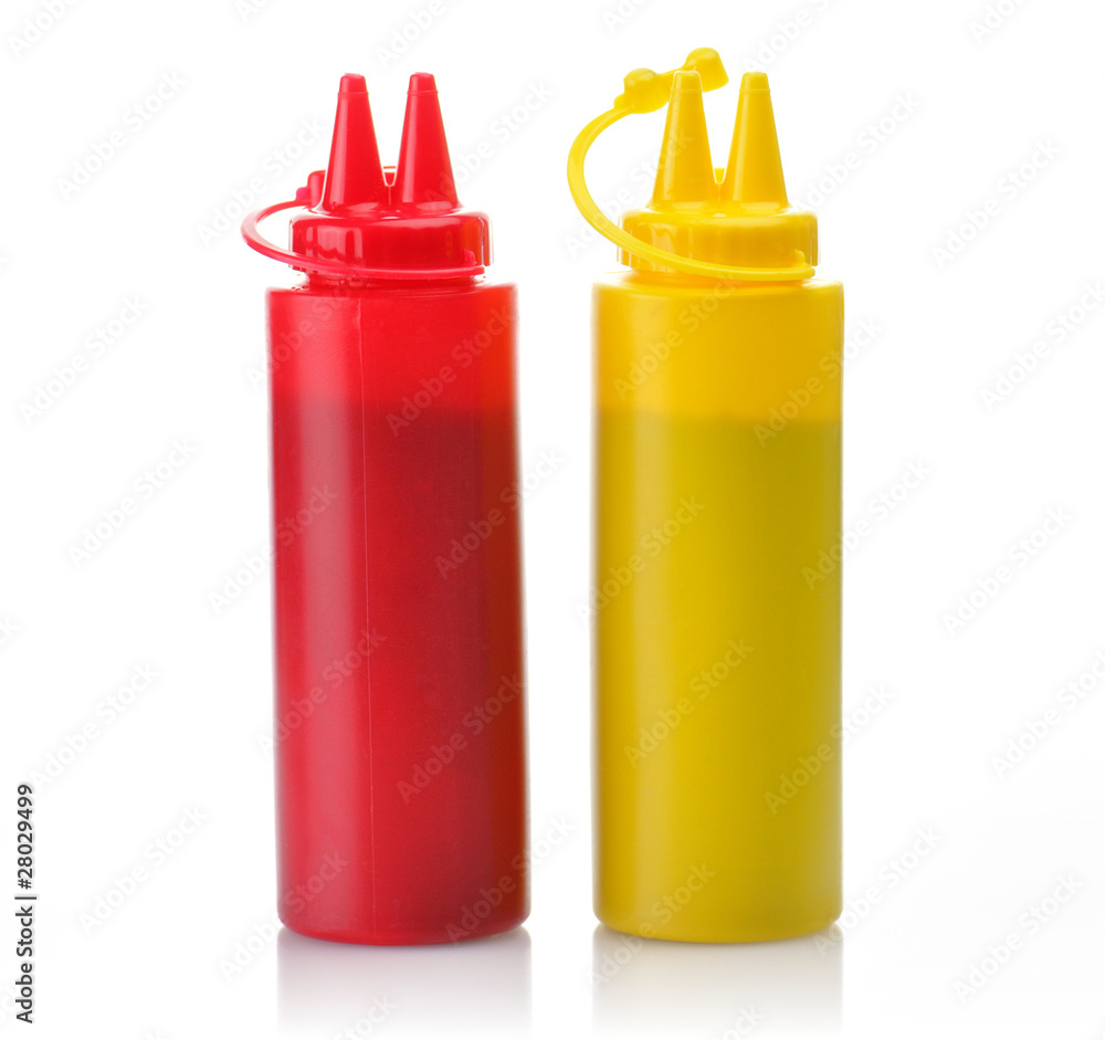 Bottles of Ketchup and Mustard. Bottles of Ketchup and Mustard.