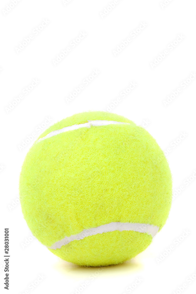 Tennis Ball Over White