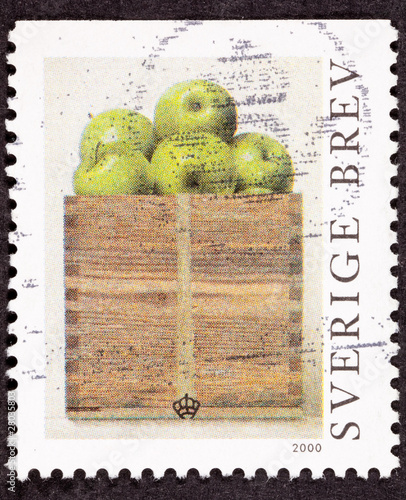 Swedish Sweden Stamp Philip Von Schantz Peck Green Apples Box photo