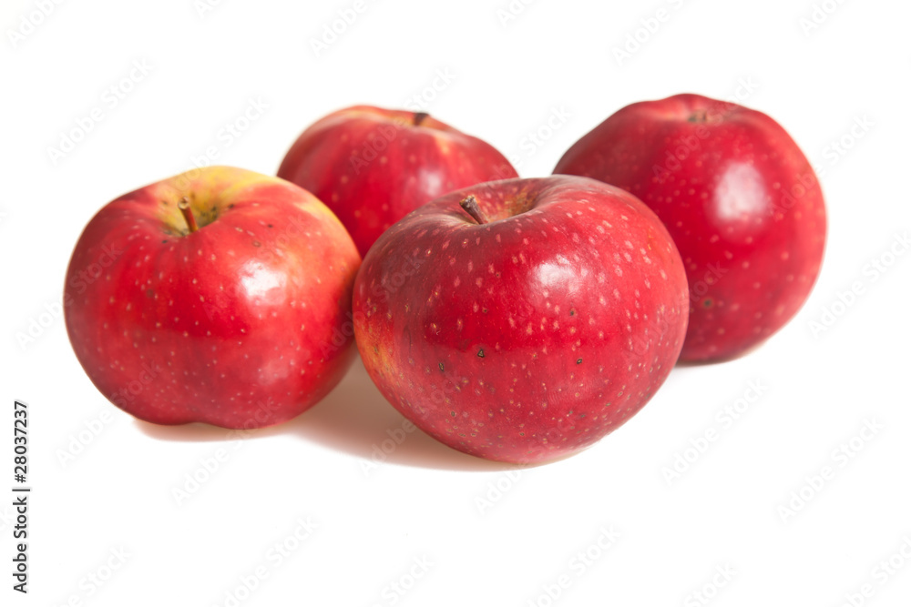 Fresh red juicy natural apples on white isolated background Fresh red juicy natural apples on white isolated background