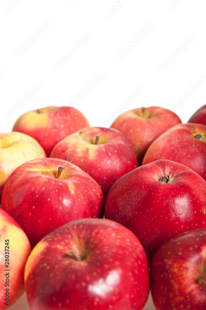 Fresh red juicy natural apples on white isolated background Fresh red juicy natural apples on white isolated background