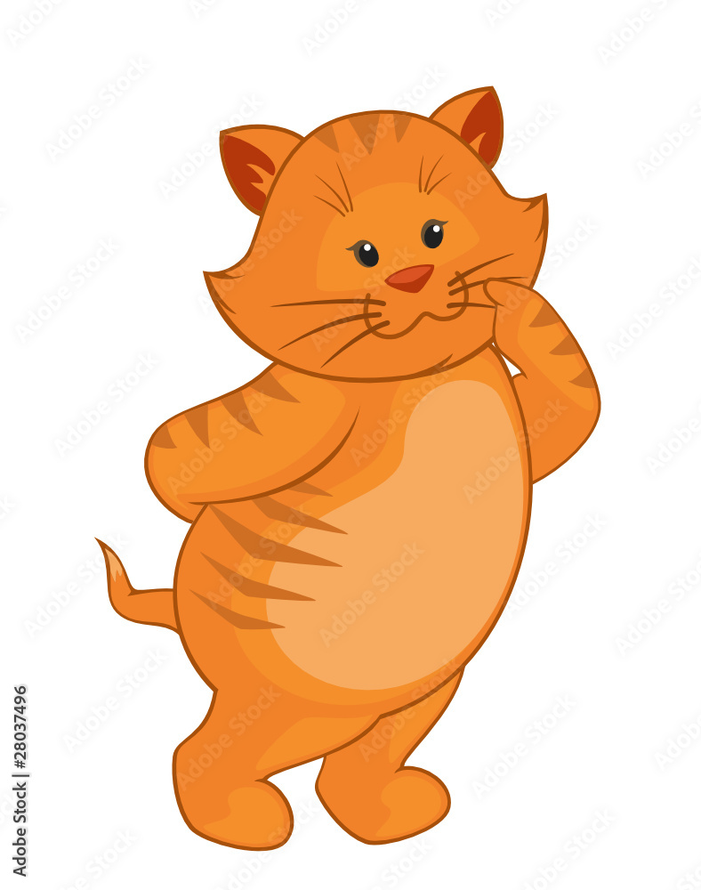 Vector cartoon little kitten Vector cartoon little kitten