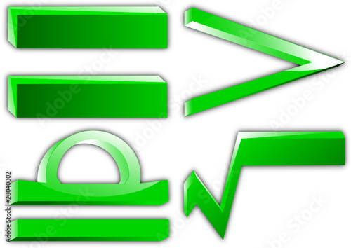 Mathematical symbol in green glossy style