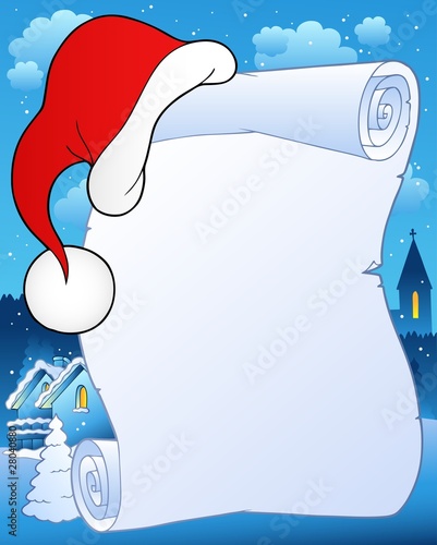 Christmas scroll with hat 2