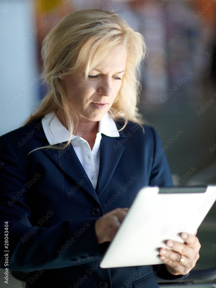 Nice women is working with mobile device Nice women is working with mobile device